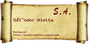 Sándor Aletta névjegykártya