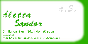 aletta sandor business card